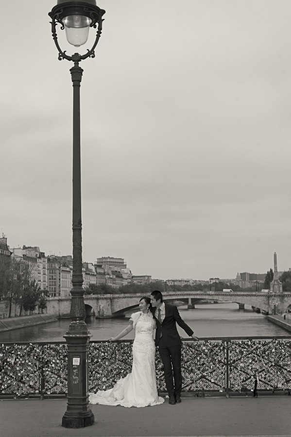 Love lock bridge Paris photo