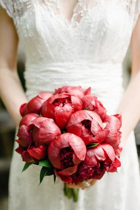 Red Peonies Bridal bouquet
