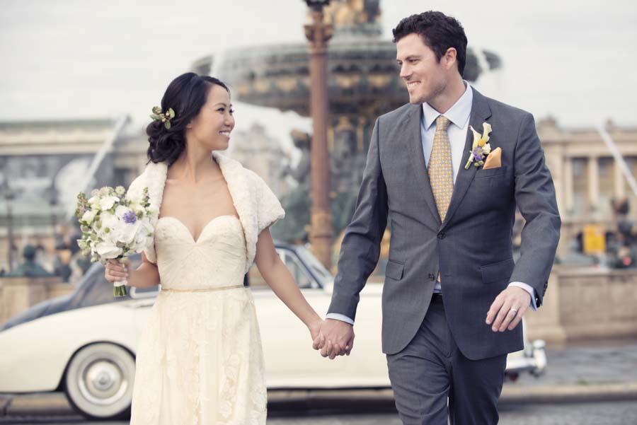 Paris Elopement: Lisa and Frank's Stone Church Ceremony by WeddingLight Events and WeddingLight Photography American church paris wedding