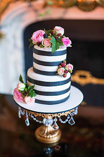 Paris Black White Wedding Cake