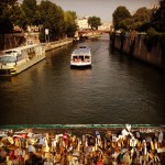 boat seine river paris love lock bridge