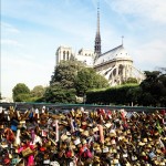 photo of love padlocks and notre dame paris