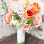 Orange and White Wedding Bouquet