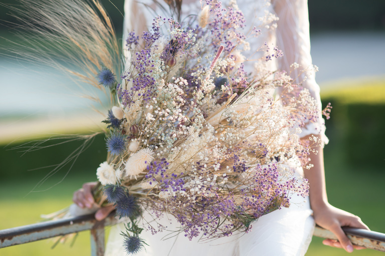 Paris dried wedding bouquet 
